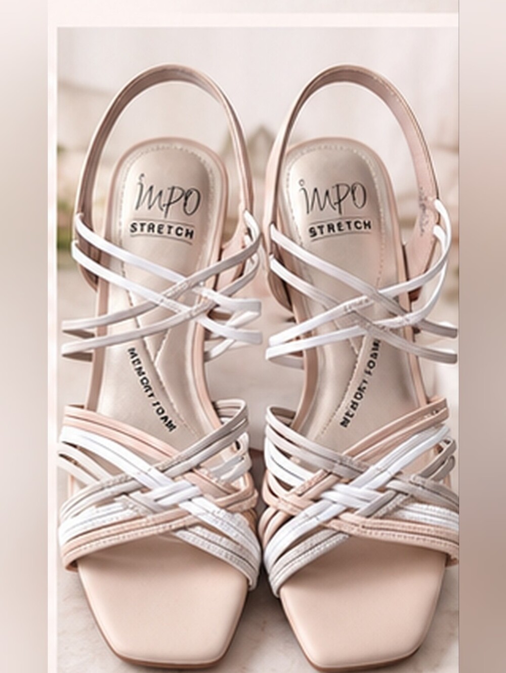 IMPO Stretch Memory Foam Strappy Slingback Heels Size 9 Never Worn